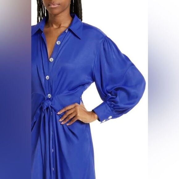 Farm Rio NWT Knotted Midi Dress in Blue Size Small - Picture 8 of 16